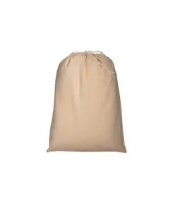 Sacchetto in cotone naturale 120 g/m2 con chiusura a strozzo, 30 x 45 cm Handle