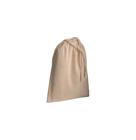 Sacchetto in cotone naturale 120 g/m2 con chiusura a strozzo, 15 x 20 cm Handle