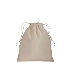 Sacchetto in cotone naturale da 135 g/m2 con rete e chiusura a strozzo, 25x30 cm Handle
