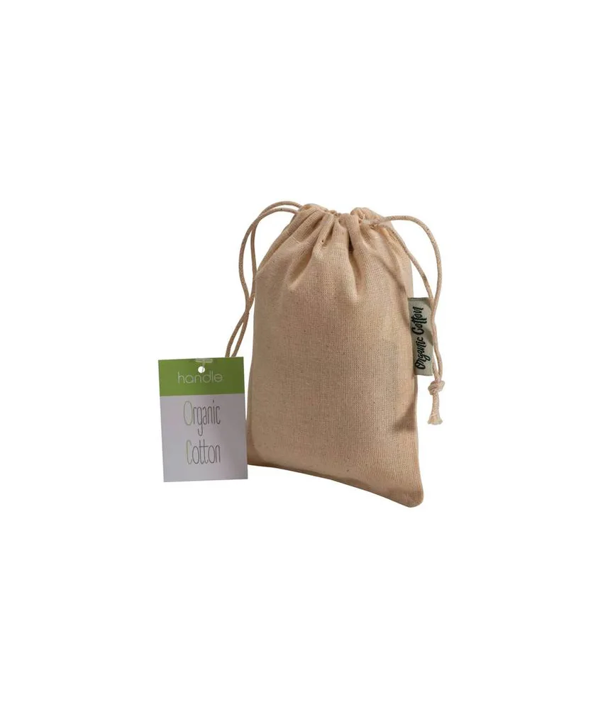 100 pezzi Sacchetto regalo in cotone organico 140g/m2, 10 x 14 cm Handle