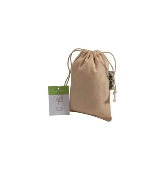Sacchetto regalo in cotone organico 140g/m2, 10 x 14 cm Handle
