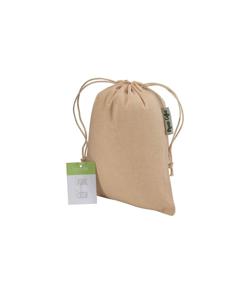 100 pezzi Sacchetto regalo in cotone organico 140g/m2, 15 x 20 cm Handle