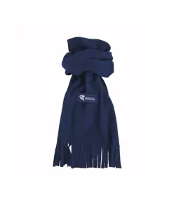 Sciarpa in polar, con frange ed etichetta personalizzabile