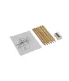 Set composto da 6 matite in legno colorate, temperino in plastica e album, in scatola