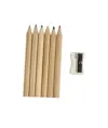 Set composto da 6 matite in legno colorate, temperino in plastica e album, in scatola