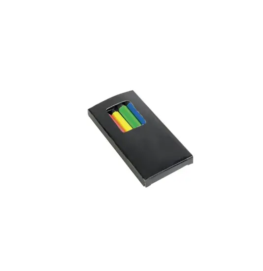 Set di 6 matite in legno colorate fluo a sezione cilindrica, in scatola di cartone