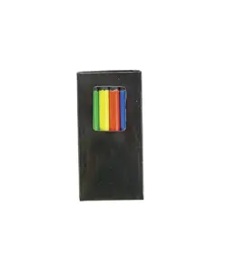 Set di 6 matite in legno colorate fluo a sezione cilindrica, in scatola di cartone