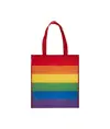 Shopper arcobaleno in r-pet  80g/m2, manici lunghi e soffietto Handle