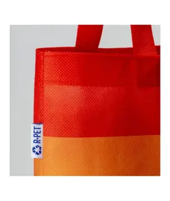 Shopper arcobaleno in R-pet  80g/m2, manici lunghi Handle