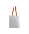 Shopper bianca in poliestere, manici lunghi colorati Handle