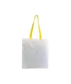 Shopper bianca in poliestere, manici lunghi colorati Handle