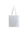 Shopper bianca in poliestere, manici lunghi colorati Handle