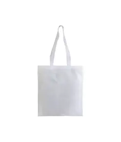 Shopper bianca in poliestere, manici lunghi colorati Handle