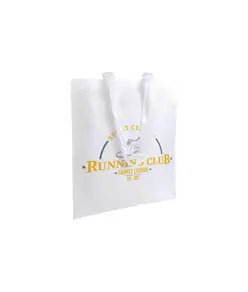 Shopper bianca in poliestere, manici lunghi colorati Handle