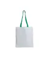 Shopper bianca in poliestere, manici lunghi colorati Handle