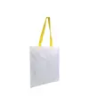 Shopper bianca in poliestere, manici lunghi colorati Handle