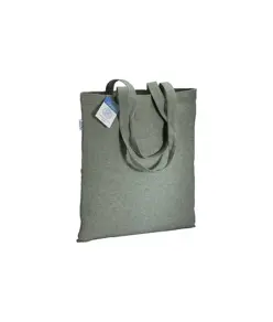 Shopper carbon neutral in cotone riciclato  280 g/m2, manici lunghi Handle