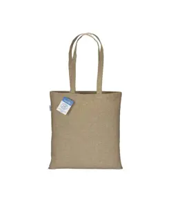 Shopper carbon neutral in cotone riciclato  280 g/m2, manici lunghi Handle