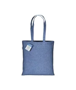 Shopper carbon neutral in cotone riciclato  280 g/m2, manici lunghi Handle