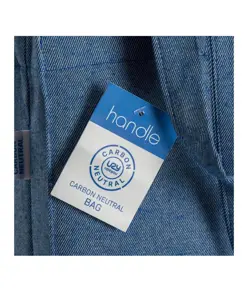 Shopper carbon neutral in cotone riciclato 280 g/m2, manici lunghi e soffietto Handle