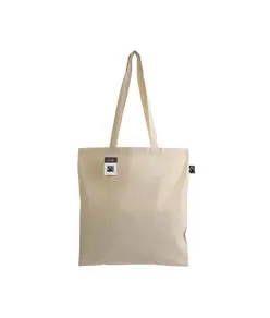 Shopper certificata Fairtrade® in cotone 140g/m2, manici lunghi e soffietto Handle