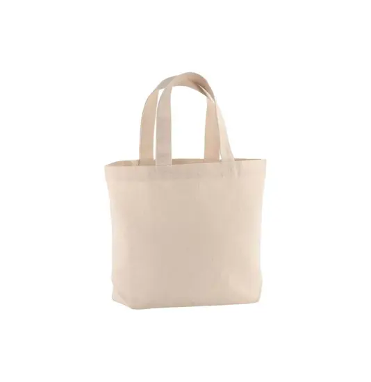 Shopper con soffietto alla base in cotone 120 g/m2, manici corti Handle