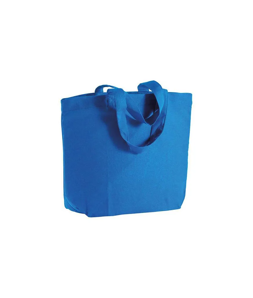 50 pezzi Shopper con soffietto alla base in cotone 120 g/m2, manici corti Handle