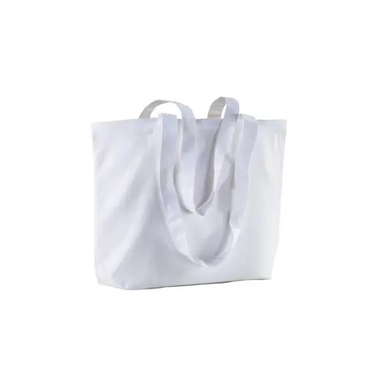 Shopper con soffietto alla base in cotone 120 g/m2, manici lunghie Handle