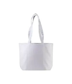 Shopper con soffietto alla base in cotone 120 g/m2, manici lunghie Handle