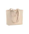 Shopper con soffietto alla base in cotone 120 g/m2, manici lunghi Handle