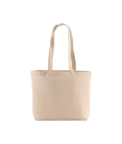 Shopper con soffietto alla base in cotone 120 g/m2, manici lunghi Handle
