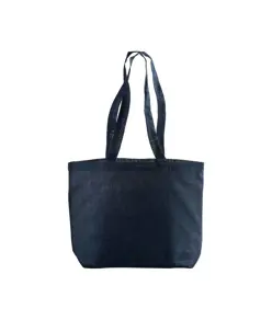 Shopper con soffietto alla base in cotone 120 g/m2, manici lunghi Handle