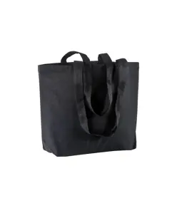 Shopper con soffietto alla base in cotone 120 g/m2, manici lunghi Handle