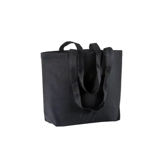 Shopper con soffietto alla base in cotone 120 g/m2, manici lunghi Handle