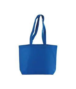 Shopper con soffietto alla base in cotone 120 g/m2, manici lunghi Handle
