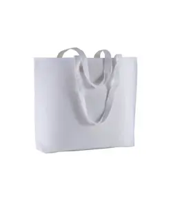 Shopper con soffietto alla base in cotone 135 g/m2, manici lunghi Handle