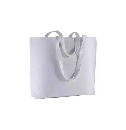 Shopper con soffietto alla base in cotone 135 g/m2, manici lunghi Handle