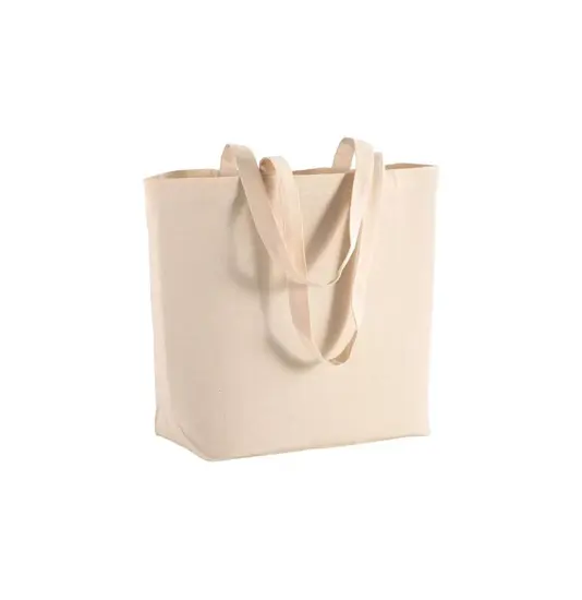 Shopper con soffietto alla base in cotone 135 g/m2, manici lunghi Handle