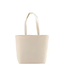 Shopper con soffietto alla base in cotone 135 g/m2, manici lunghi Handle