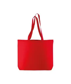 Shopper con soffietto alla base in cotone 135 g/m2, manici lunghi Handle