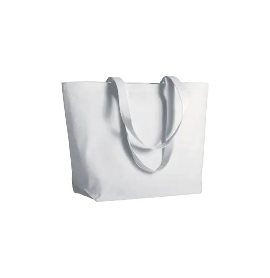 Shopper con soffietto alla base in cotone 280 g/m2, manici lunghi Handle