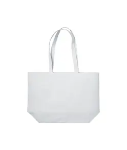 Shopper con soffietto alla base in cotone 280 g/m2, manici lunghi Handle