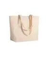 Shopper con soffietto alla base in cotone 280 g/m2, manici lunghi Handle