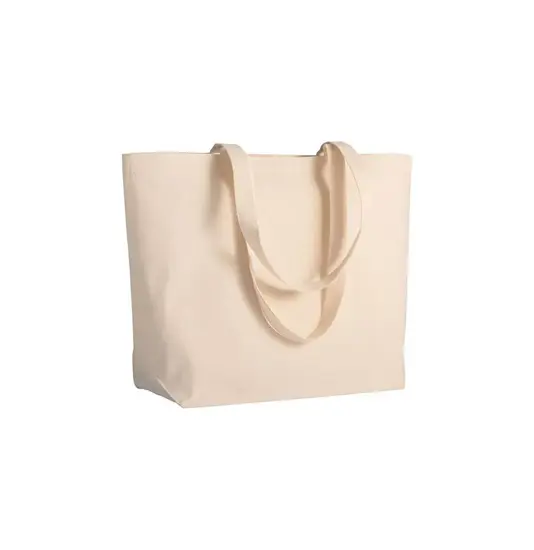 Shopper con soffietto alla base in cotone 280 g/m2, manici lunghi Handle