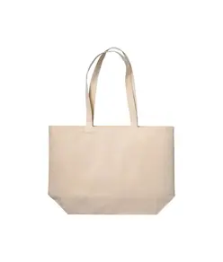Shopper con soffietto alla base in cotone 280 g/m2, manici lunghi Handle