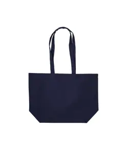 Shopper con soffietto alla base in cotone 280 g-m2, manici lunghi Handle