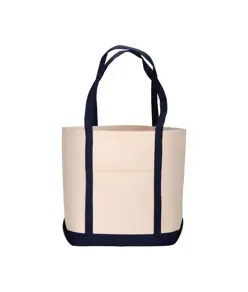 Shopper con soffietto alla base in cotone naturale Handle