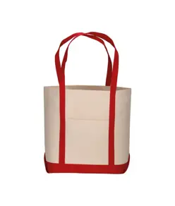 Shopper con soffietto alla base in cotone naturale Handle