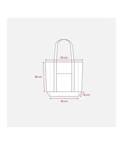 Shopper con soffietto alla base in cotone naturale Handle