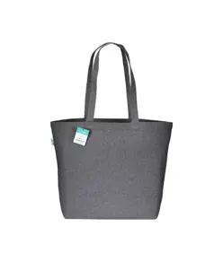 Shopper con soffietto alla base in cotone riciclato 280 g/m2, manici lunghi Handle